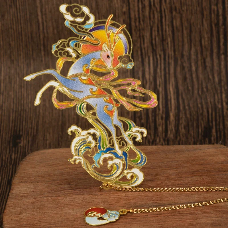 Metal Bookmark Chinese Style Retro Animal Shape Metal Bookmark