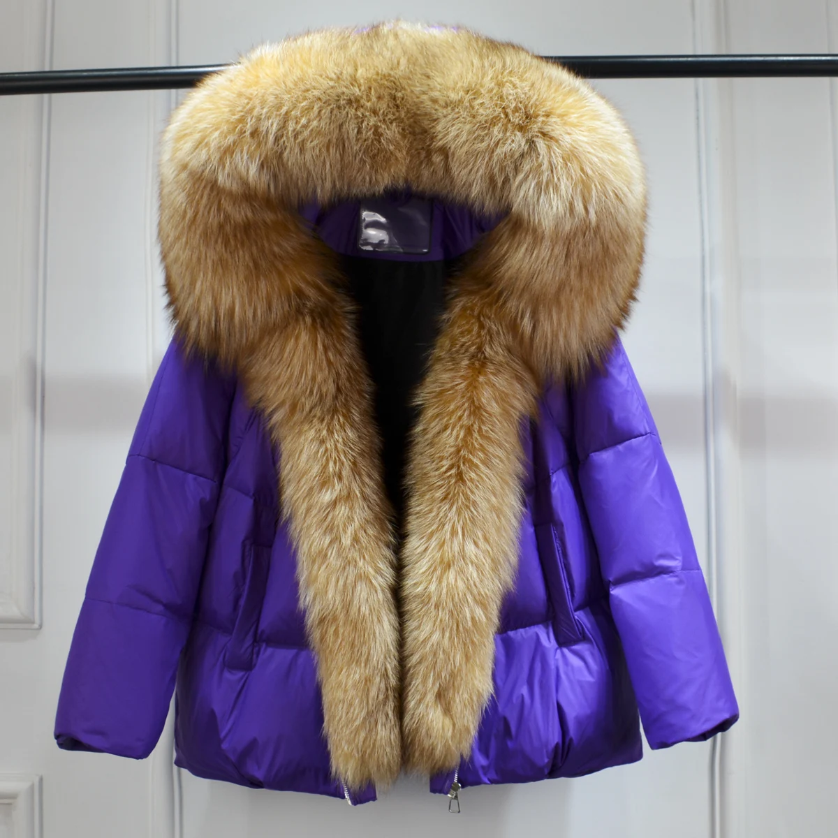 Sd306b7421edf4b84945fee46f25d321ev New Winter Women Real Fox Fur Collar Thick Warm Puffer Coat Hooded Down Jacket Luxury Outwear Female Loose Parkas Mallzona