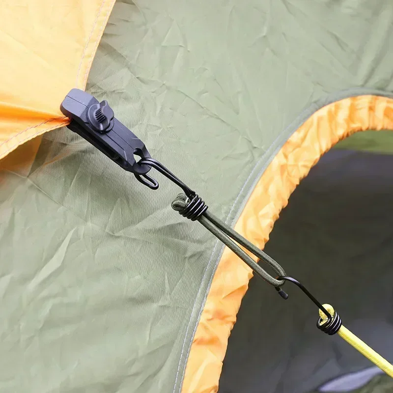 Outdoor Tent Ropes Camping Tent Accessories 15cm Tent Elastic Rope Cord with Hook Camping Tent Fixation Elastic Stretch Rope