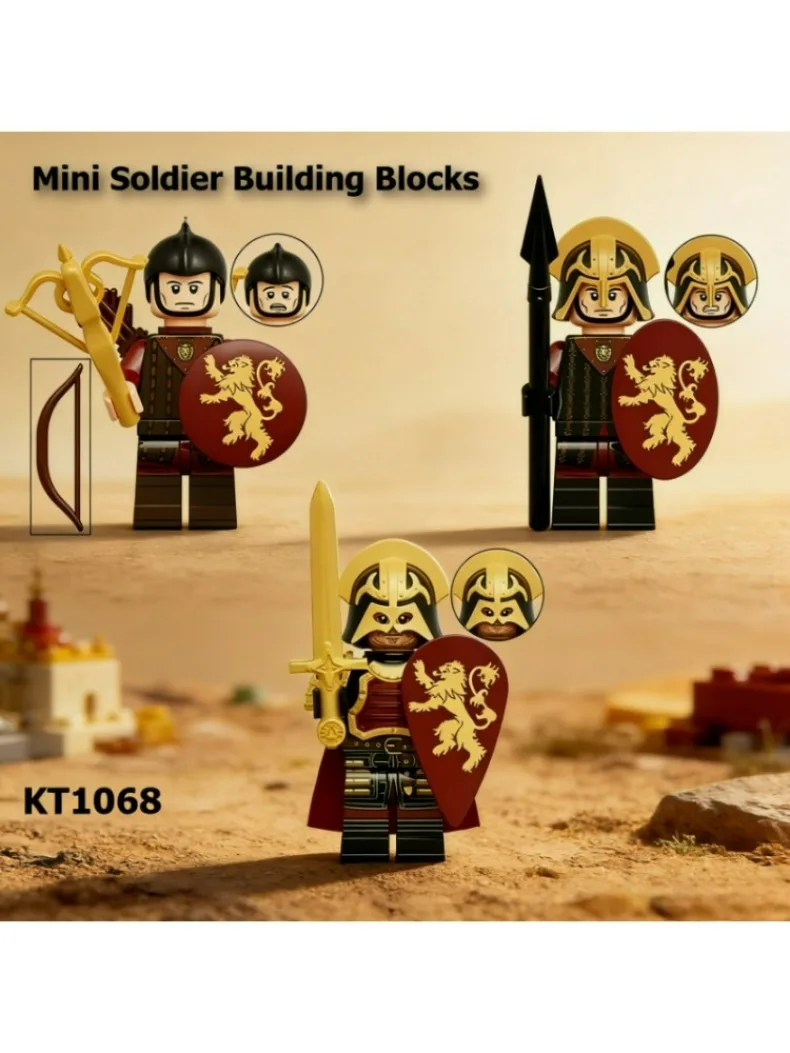 Mini Mittelalterliche Soldaten-Bausteine, Humanoide Puppen, MOC Actionfiguren, Zusammengebaute Spielzeuge, Krabbelfiguren, Pädagogisches Kinderspielzeug – Detail 1