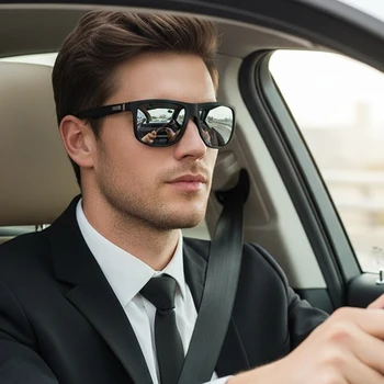 Moda vintage quadrado polarizado óculos de sol das mulheres dos homens marca luxo designer óculos de sol condução pesca uv400 homem 1