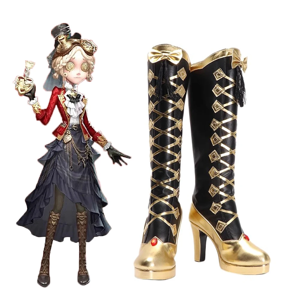 

Game Identity V Cosplay Mechanic Tracy Reznik Heart Lock Shoes Leather Long Straight Boots Accessory Halloween Carnival Woman