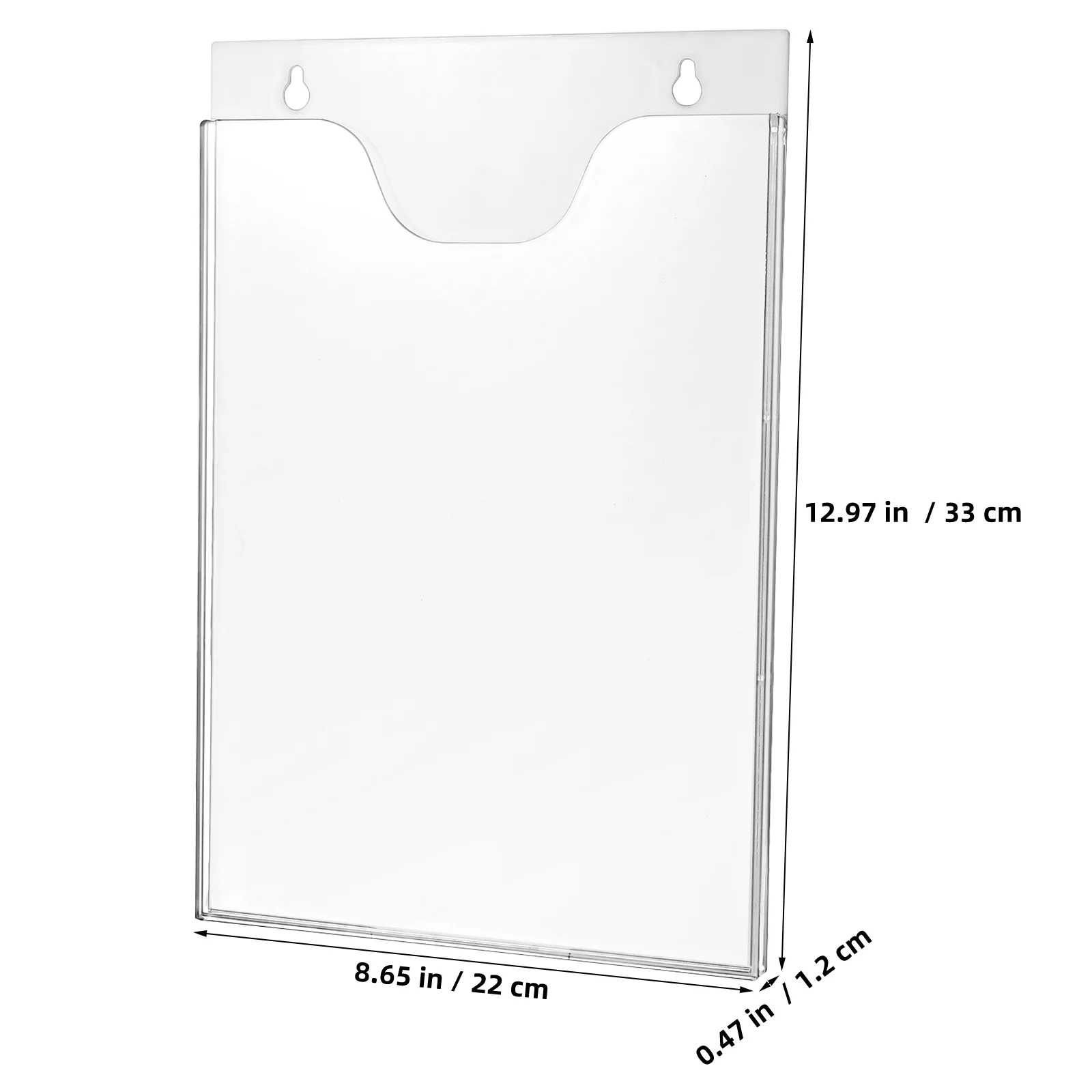 2 Pcs Mail Organizer Wall Magazine Wall Holder Clear Acrylic Wall Mounted Document Holder Vertical File Holder For Office A4