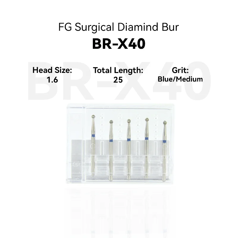 

10pcs FG Surgical XL BR-X40 25.0 Dental Diamond Burs Strawberries Drill FG Polishing Burs For High Speed Handpiece Dentist Tools