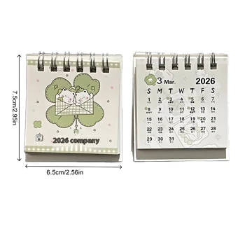 Mini calendario da tavolo 2026 a tema Lucky Cat Decorazione in stile Ins per studenti Organizzatore da scrivania Simpatico pianificatore di pianificazione