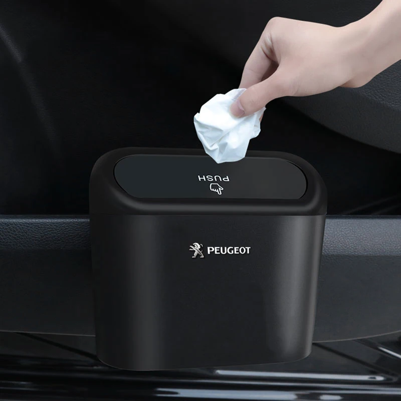 Hanging Car Wastebasket Car Organiser Storage Box Auto Accessories For Peugeot 206 307 308 3008 207 208 407 508 2008 5008 107