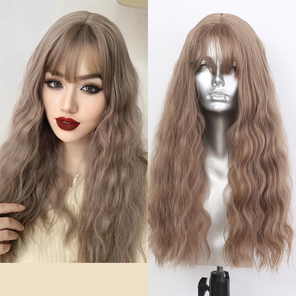 Sivir Synthetic with Bangs Wigs for Woman 3 colors available  Long  Curly  Cosplay/Daily Heat Resistant Fibre Full mechanis