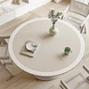 PVC Round Tablecloth Waterproof Oil-proof Table Mat White Coffee Desk Mats Striped Minimalist Style Home Decoration Tablecloths 2