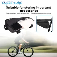 Sac triangulaire de vélo, sacs de rangement de selle de cadre de Tube avant de vélo, pochette de cyclisme vtt, sac polyvalent Durable, accessoires de vélo 6