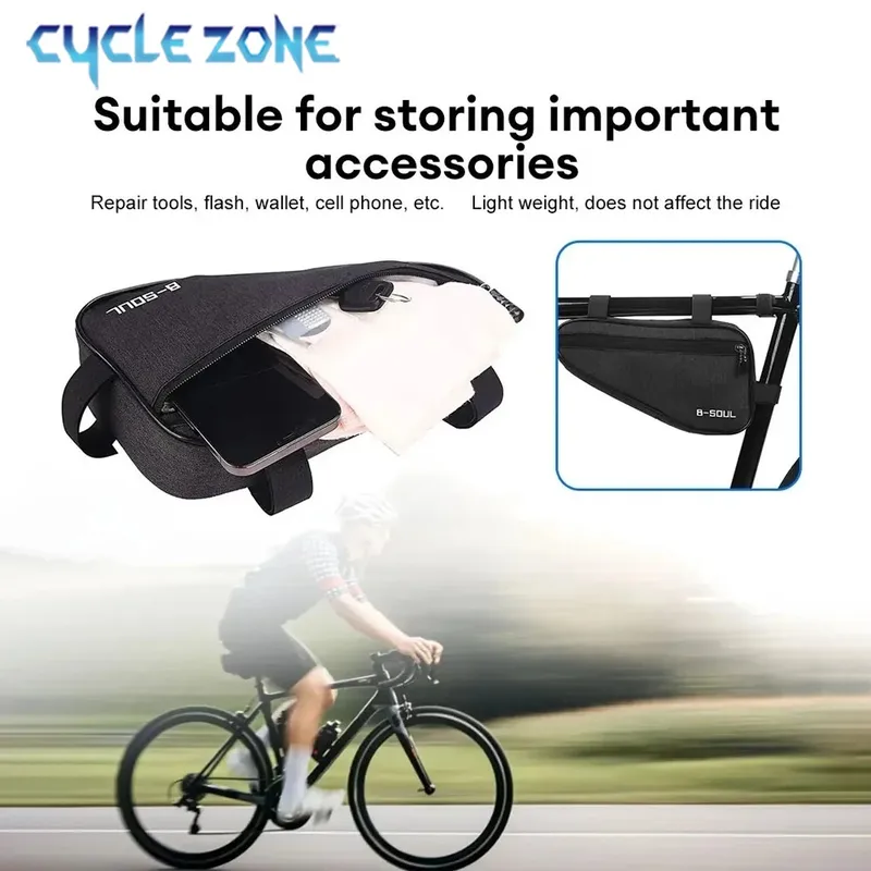 Bicycle Triangle Bag Bike Front Tube Frame Saddle Storage