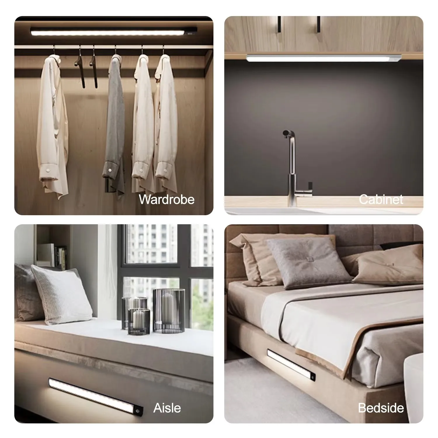 Sleek Rechargeable Motion Sensor LED Cabinet Light