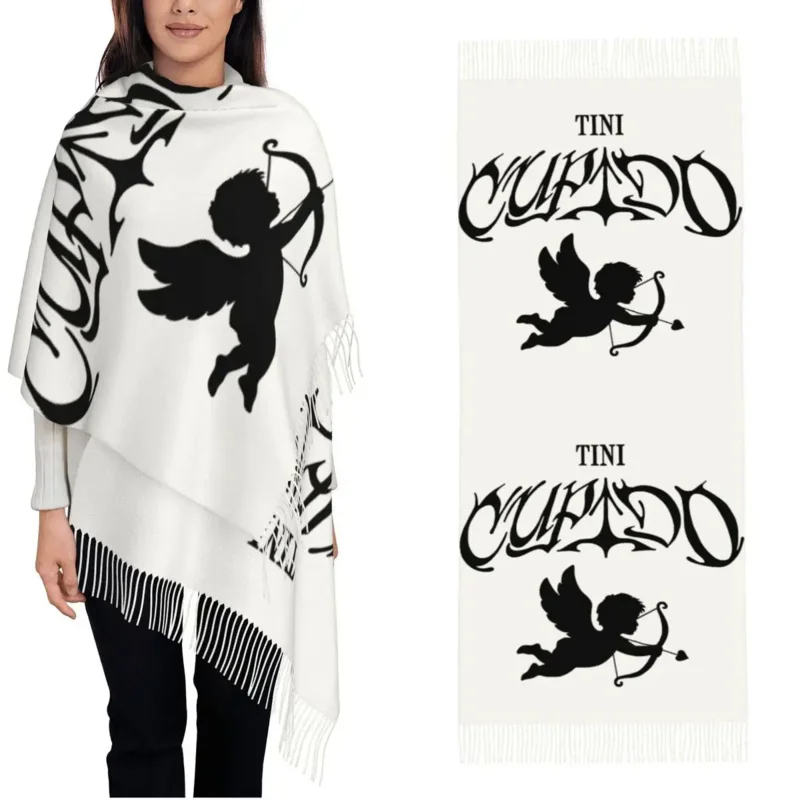 

Tini Stoessel - Cupido With An Angel Wrap Women Warm Large Long Scarf Vintage Pashmina Shawl Scarves