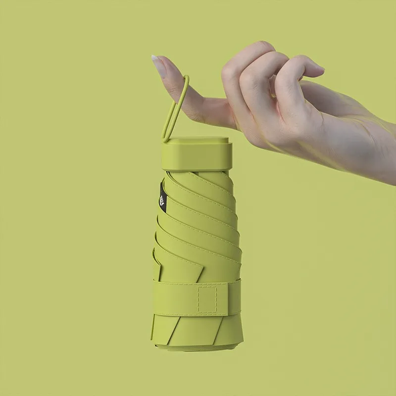 6-Fold Lightweight Pocket Portable Manual Umbrella Ladies UV Protection Sunny and Rainy Mini Folding Umbrella for Travel