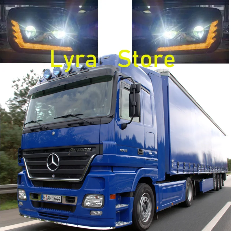 

1 Pair Full LED Head Lamp With Dual LENS Fit For For MERCEDES ACTROS MP2 (2002-2008) Headlight 9438200261 9438200161