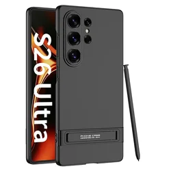 Ultra Thin Shockproof Invisible Fold Stand Phone Case with Hard Protection - Galaxy S26 Ultra (Black)