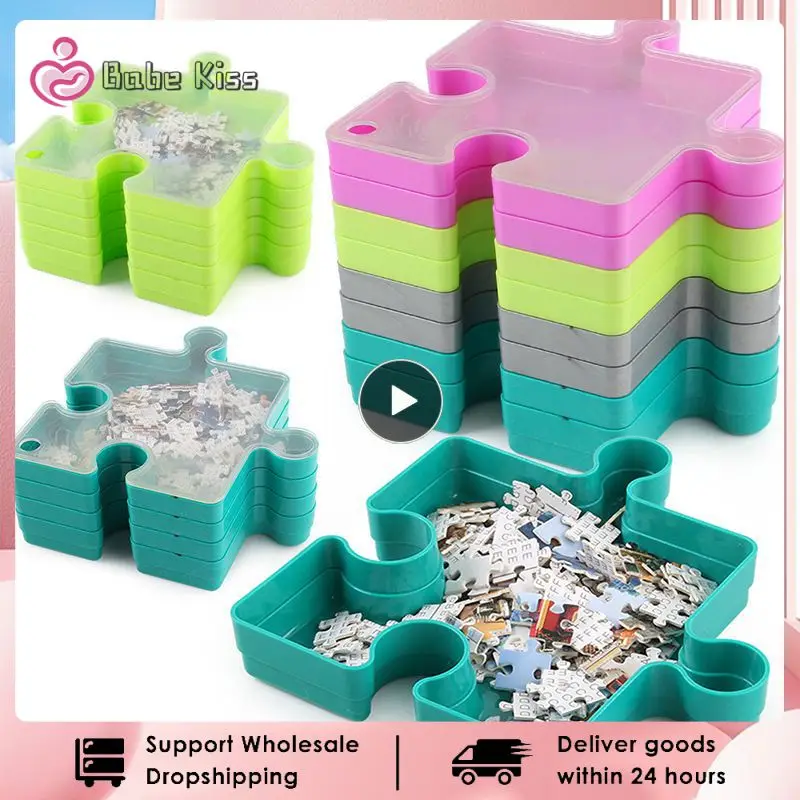 

Ящик для хранения пазлов, 6-уровневая коробка для сортировки и экономии места, удобный рабочий стол, аксессуары для хранения пазлов и игрушек