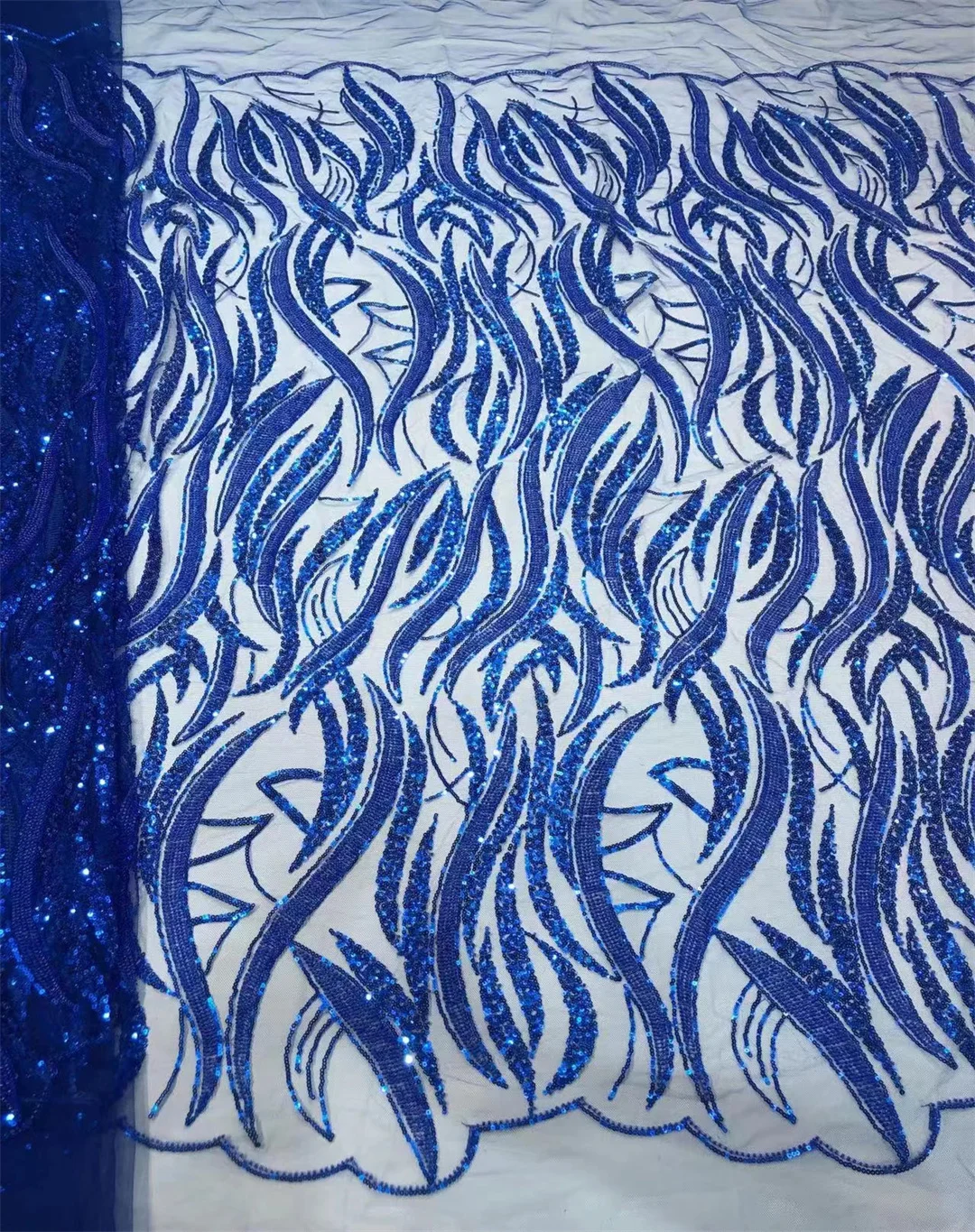 

Gorgeour Royal Bluye African Heavy Handmade Beads Tulle Lace Fabric 2023 Nigerian Luxury Sequin Net Fabric For Women Party Dress