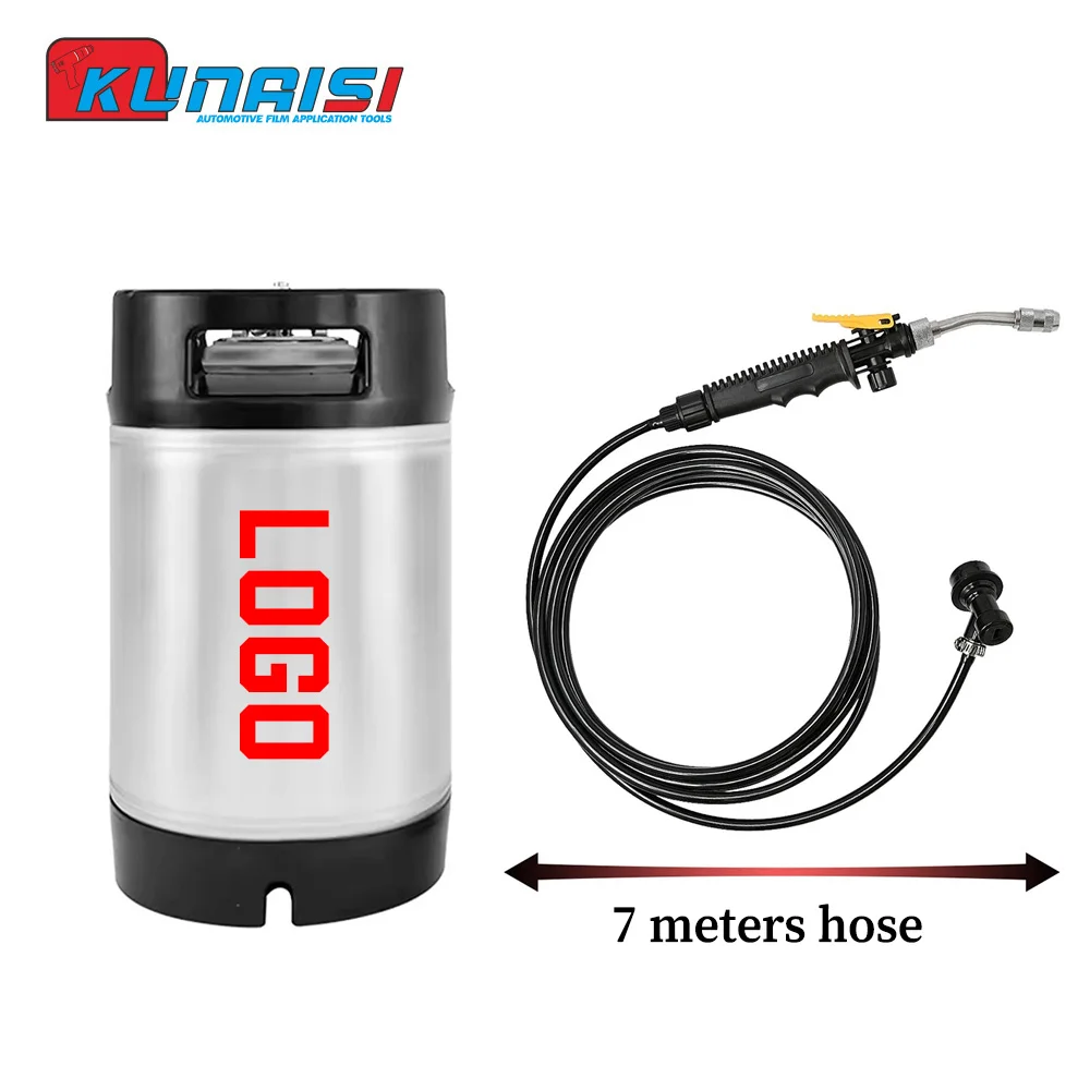 Car Wash Bucket Car Wash Tools KUNAISI 9.5L Stainless Steel portable tint keg pressure car wash tank car wash ppf sprayer tpu window tools water spray keg