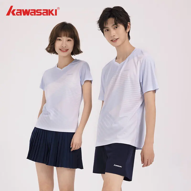 Kawasaki Badminton Clothing 24 New B1966b1967 Competition Male and Female Couple Short Sleeve T-shirt