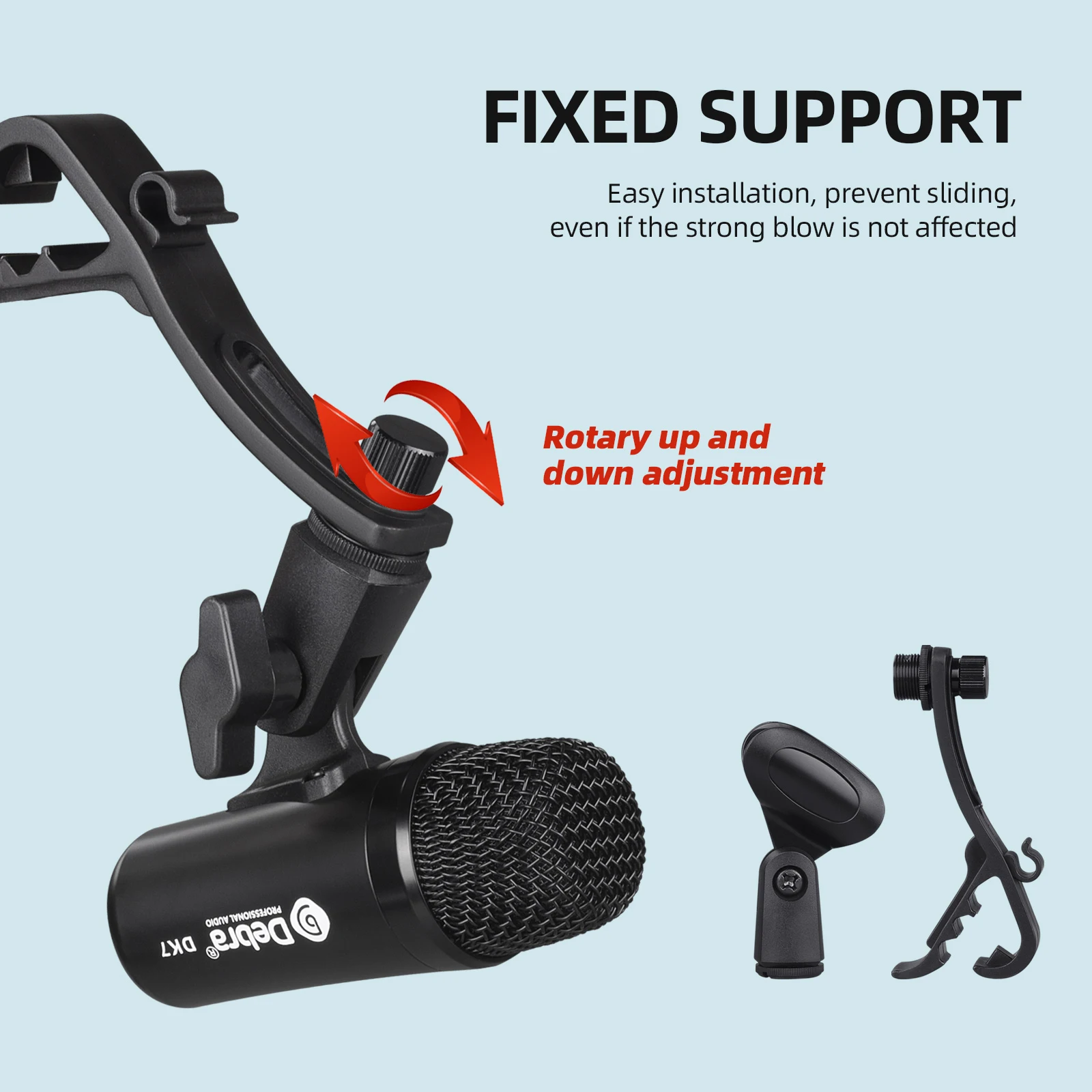 Debra DK7 Drum Microphone Set &ndash; Dynamic Metal Construction, XLR Plug, Clear Sound for Home Recording, Clubs, Rehearsal & Live G