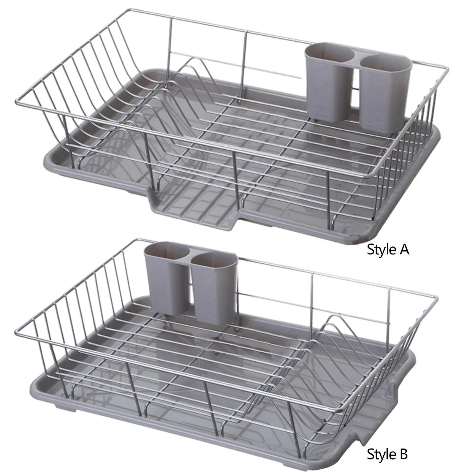 

Dish Drainer Portable Utensil Holder with Drainboard Kitchen Drying Rack Dish Racks for Countertop Plates Kitchen Forks Bathroom