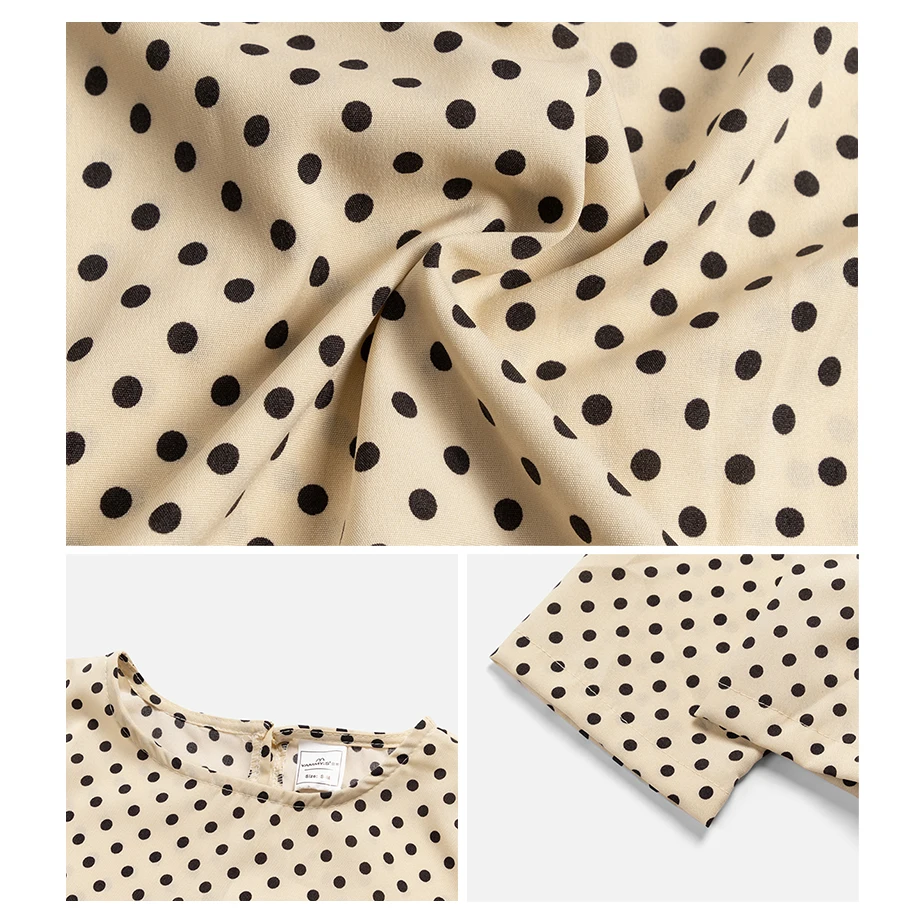 Polka-dot Long Sleeve Dress Muslim Islamic Women Caftan Marocain African Fashion Summer Sundress Party Evening Dresses Abaya