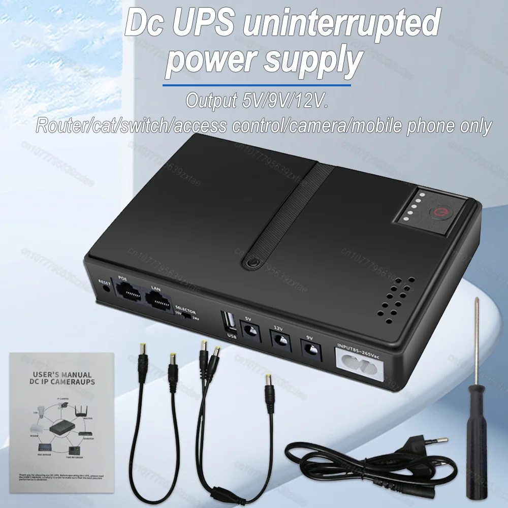 UPS Uninterrupted Power Supply Portable Mini UPS Backup Power Adapter 5V 9V 12V For Router Optical Network Switch Phone EU Plug dc power supply,uninterruptible power supply,portable ups,mini ups