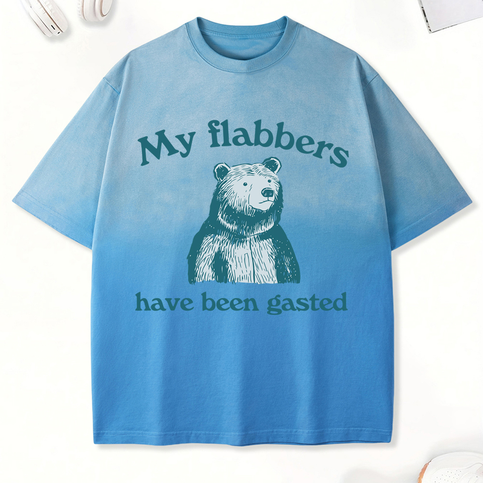 My Flabbers Have Been Gasted Print Tie-Dye T Shirt Woman Trendy Cotton Tops O-Neck Casual T Shirt All-Match Sport Womens Clothes