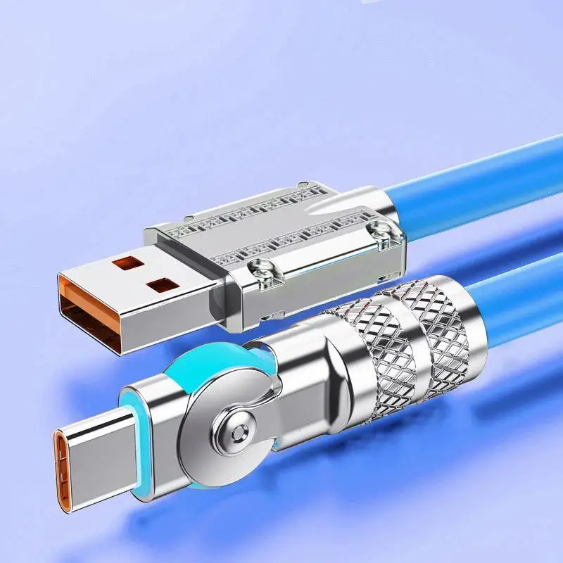 NNBILI 120W 6A USB Type C 180 Degree Phone Fast Charging USB C Cable Data