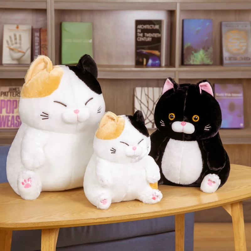 28/36/43cm Cute Fluffy Cat Plush Toy Cartoon Stuffed Animlas Lucky Kittey Plushies Doll Kawaii Soft Kids Toys Girls Room Decor lucky