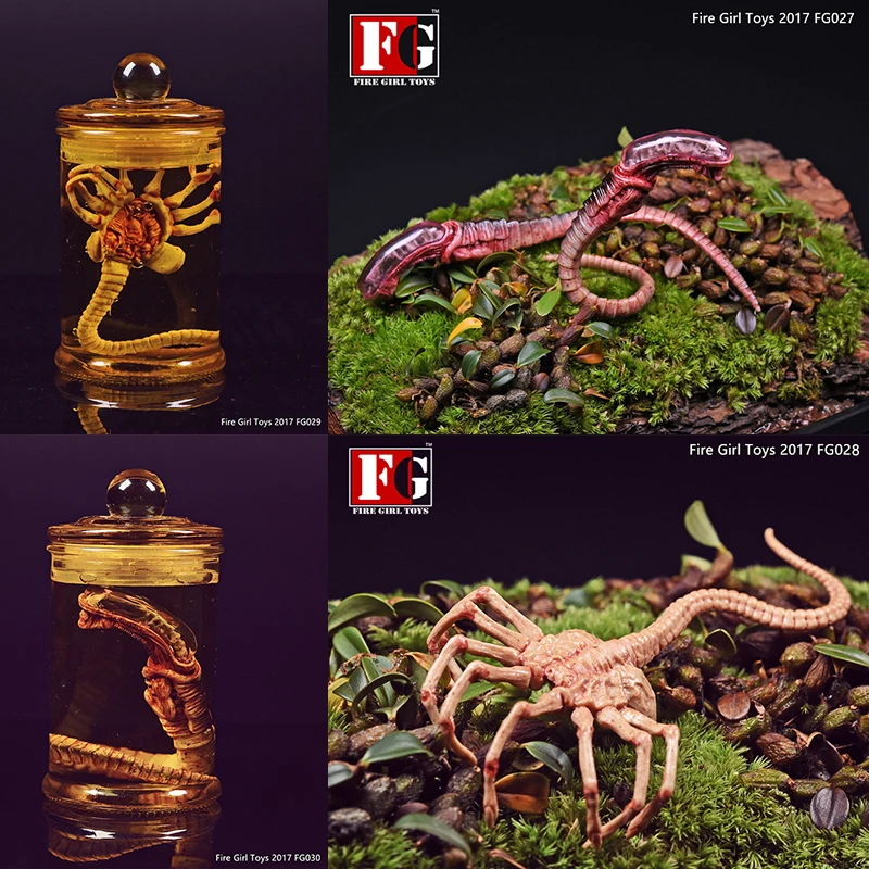 ScapredatorAlienLarvaPredadoreBugCulturaTanqueSetFacehuggerChestbursterModeloAction