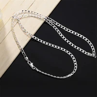 Collier en argent Sterling 925 pour hommes, 2/4/6/8/10/12MM 40-75cm, chaîne faciale, fermoir à homard, bijoux de fiançailles pour hommes et femmes 5