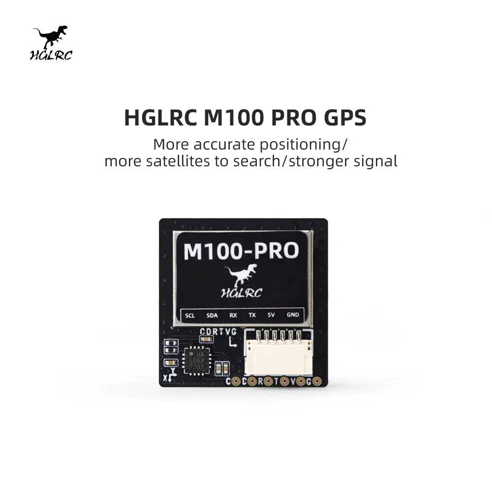 Gros plan sur l'antenne céramique du module GPS M100 PRO pour drone, multi-constellation, 10Hz.