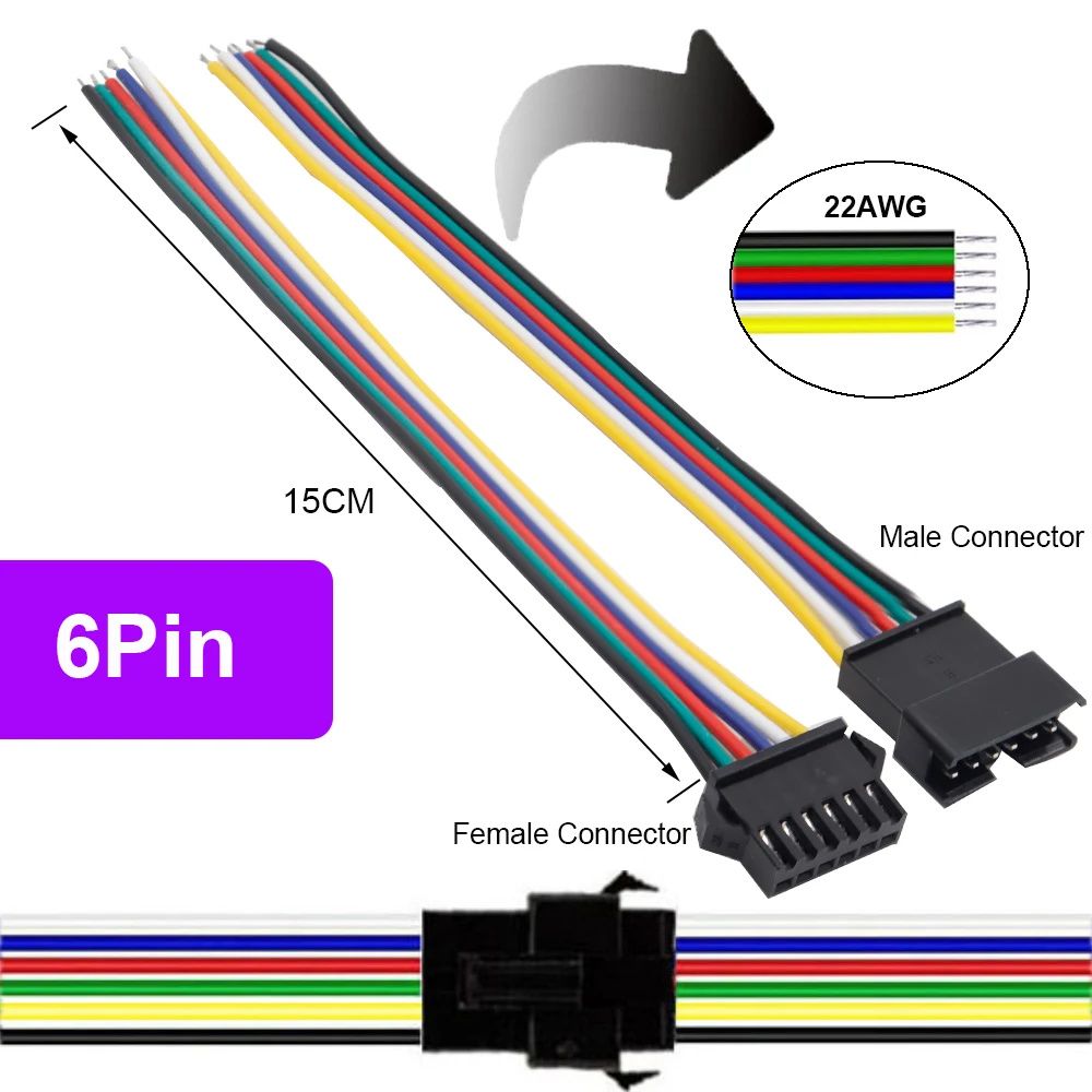 ตัวเลือกสินค้า JST Connector เชื่อมต่อสายไฟ LED สำหรับ RGB/RGBW
