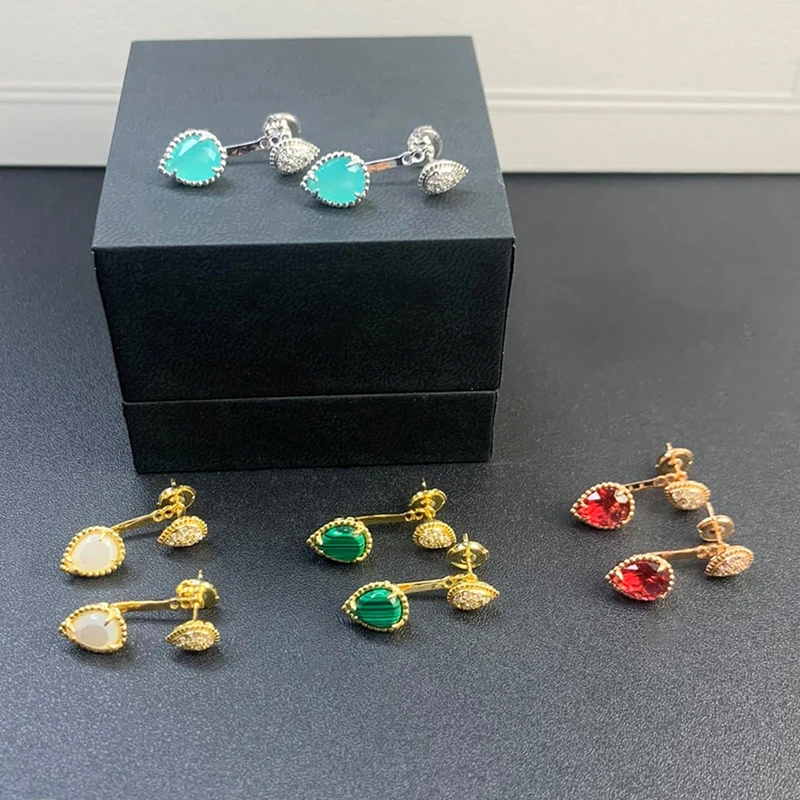 

Женские серьги из серебра 925 пробы, с двойными каплями