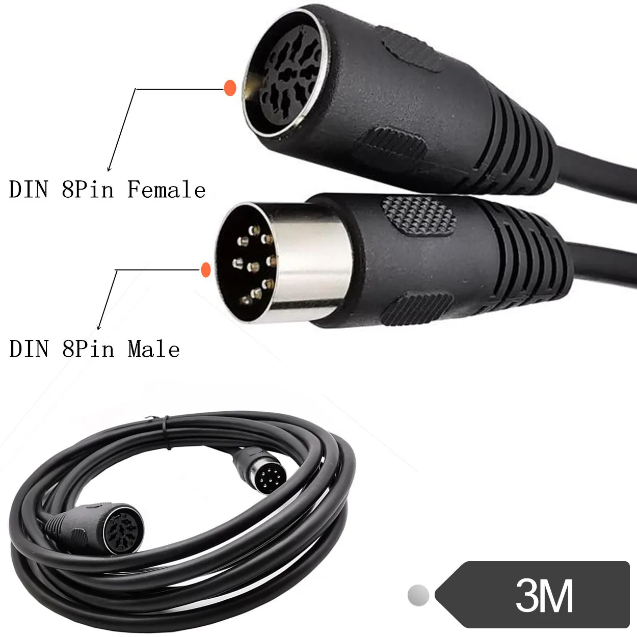 8  DIN  8  DIN  Ȯ Ŀ  ̺ 0.5m 1.5m 3m