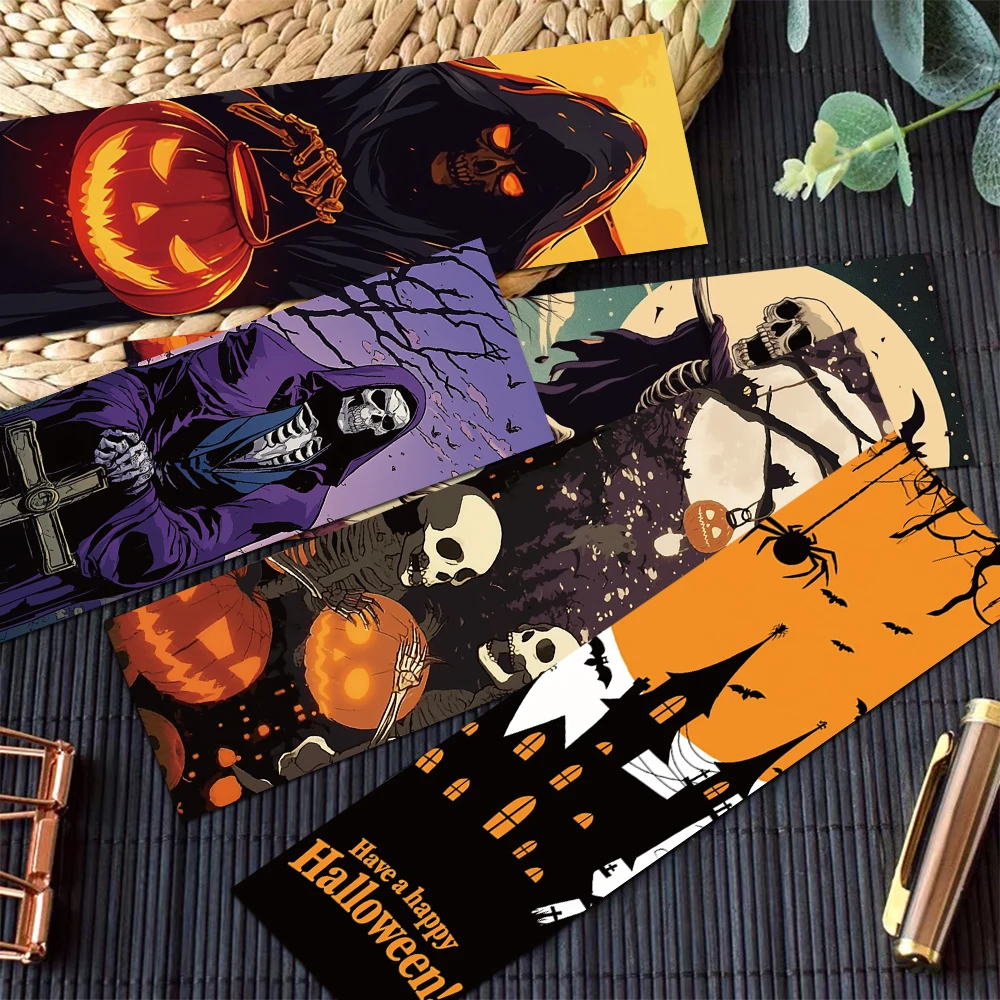 Halloween Bookmarks 30pcs Cartoon Halloween Scenes Bookmark Reading Pages Books Tagging Students Stationary Supplies Paper Cards Bookmarks