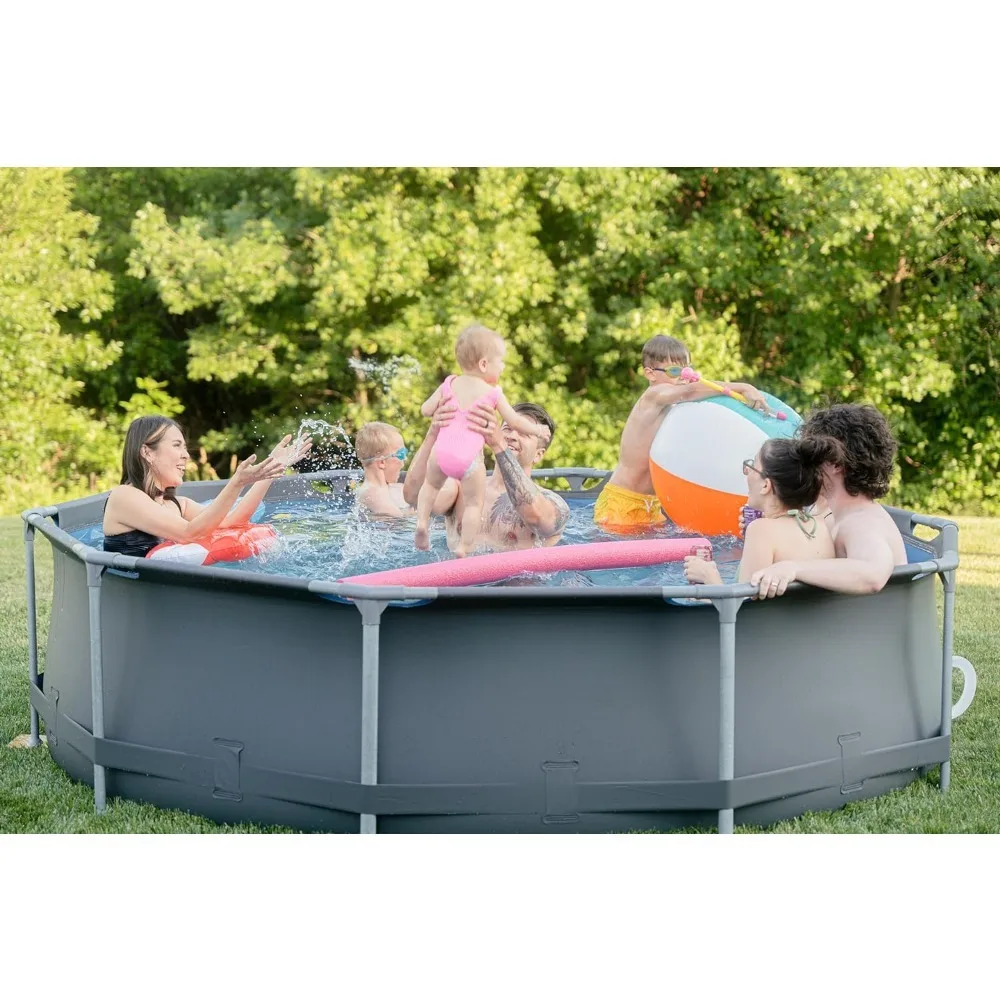 

14' Ft. X 33" Inch Above Ground Swimming Pool with 530-Gallon Filtration Pump, Rustproof Swimming Pool