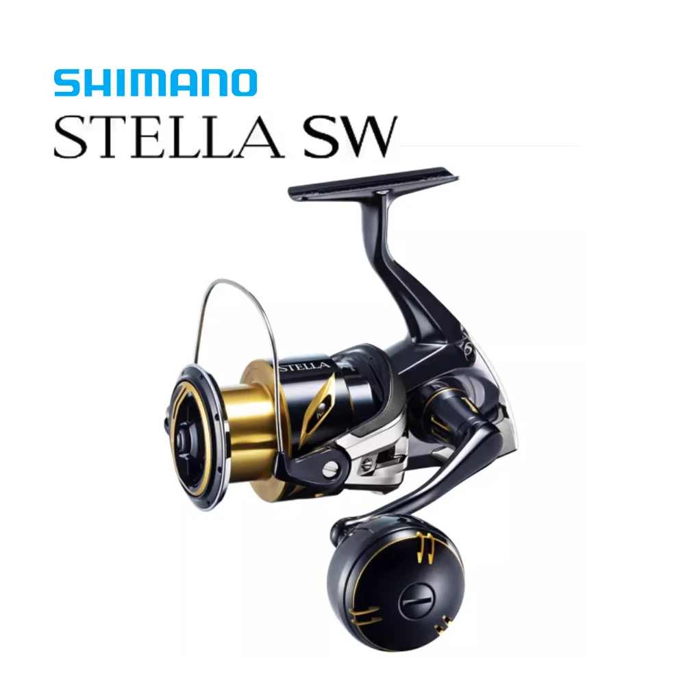 시마노 오리지널 스텔라 SW 스피닝 낚시 릴, 4.4-6.2:1 최대 드래그 11-28kg 12/13 + 1BB 하가네 바디, 기어 인피니티 드라이브 S A-RB