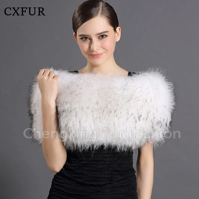 

European Fashion Party Dress Furry Women Real Fox Fur Shawl CX-B-49
