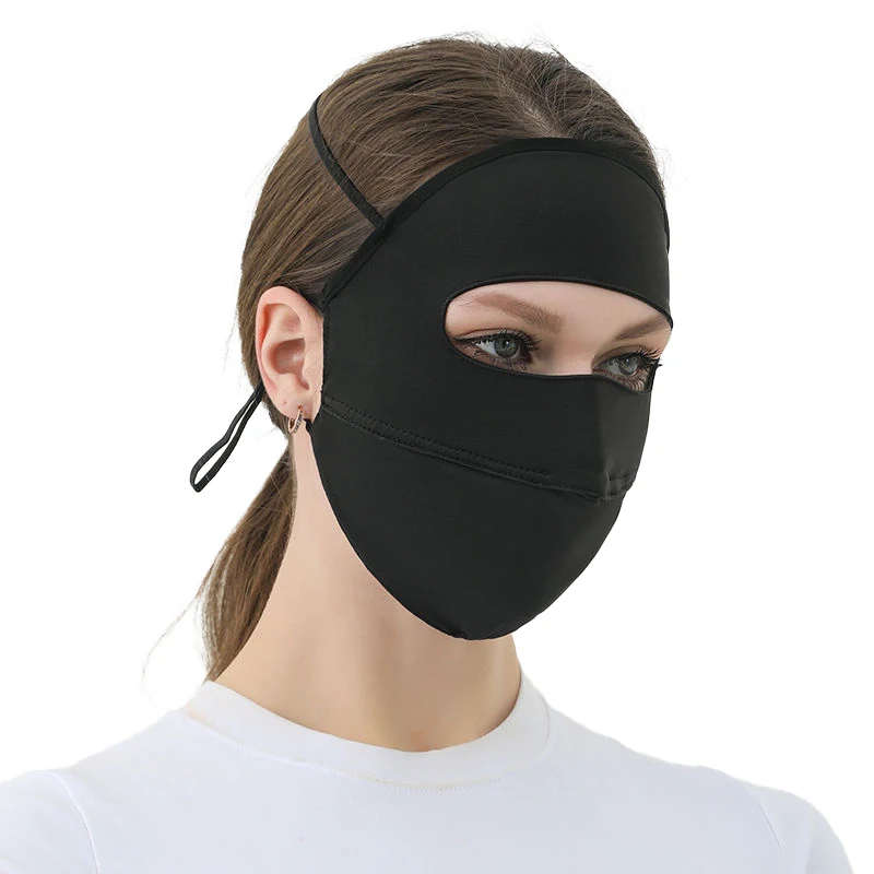 Full Face UV Protective Mask Fashion Simple Solid Breathable Soft Stretch Hanging Ear Type