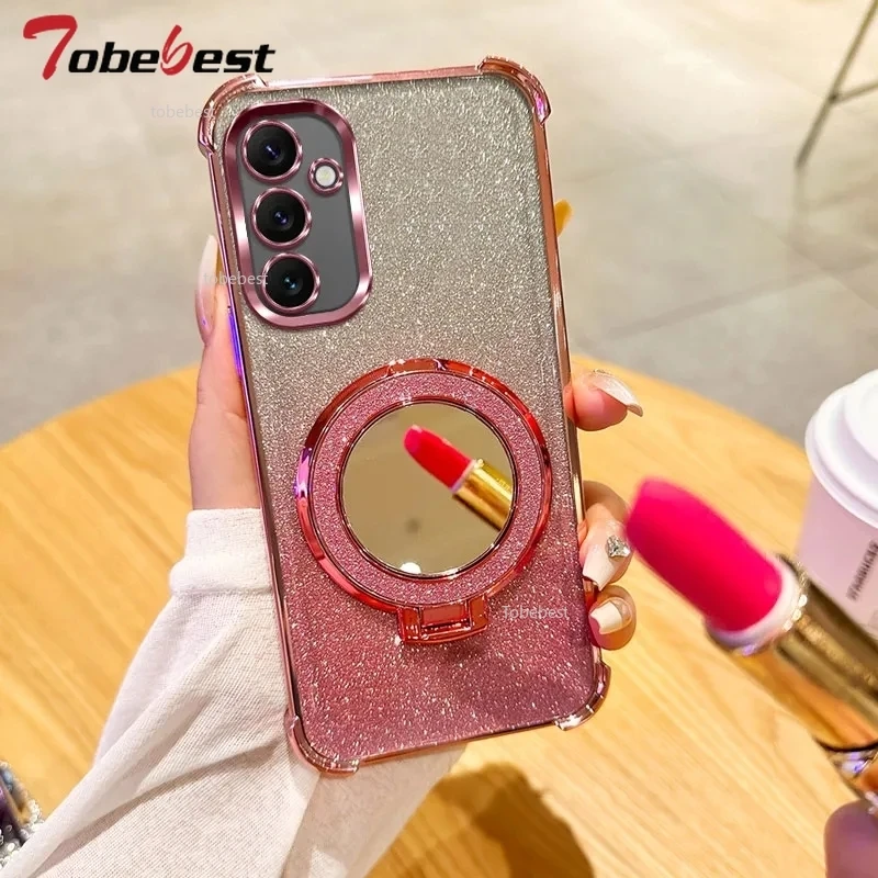 Shockproof Mirror Magnetic Holder Cover with Plating Design