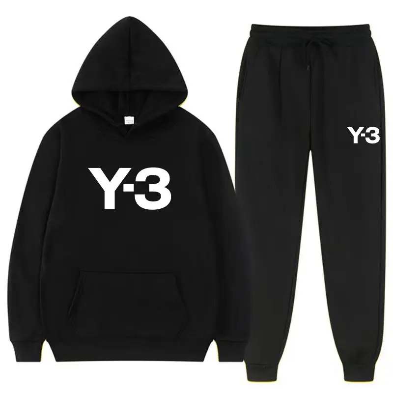

2024 Men And Women Plus Fleece Hoodie Set Autumn And Winter Men's Y-3 Figure Hoodie Trend Casual Men's Printed Shirt