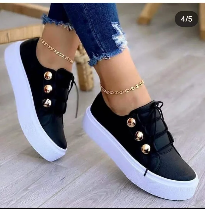 Platform Casual Sport Shoes Women's Plus Size 43 Lace Up Sneakers Wedge Non Slip Woman Vulcanize Casual Shoes Zapatos De Mujer 3