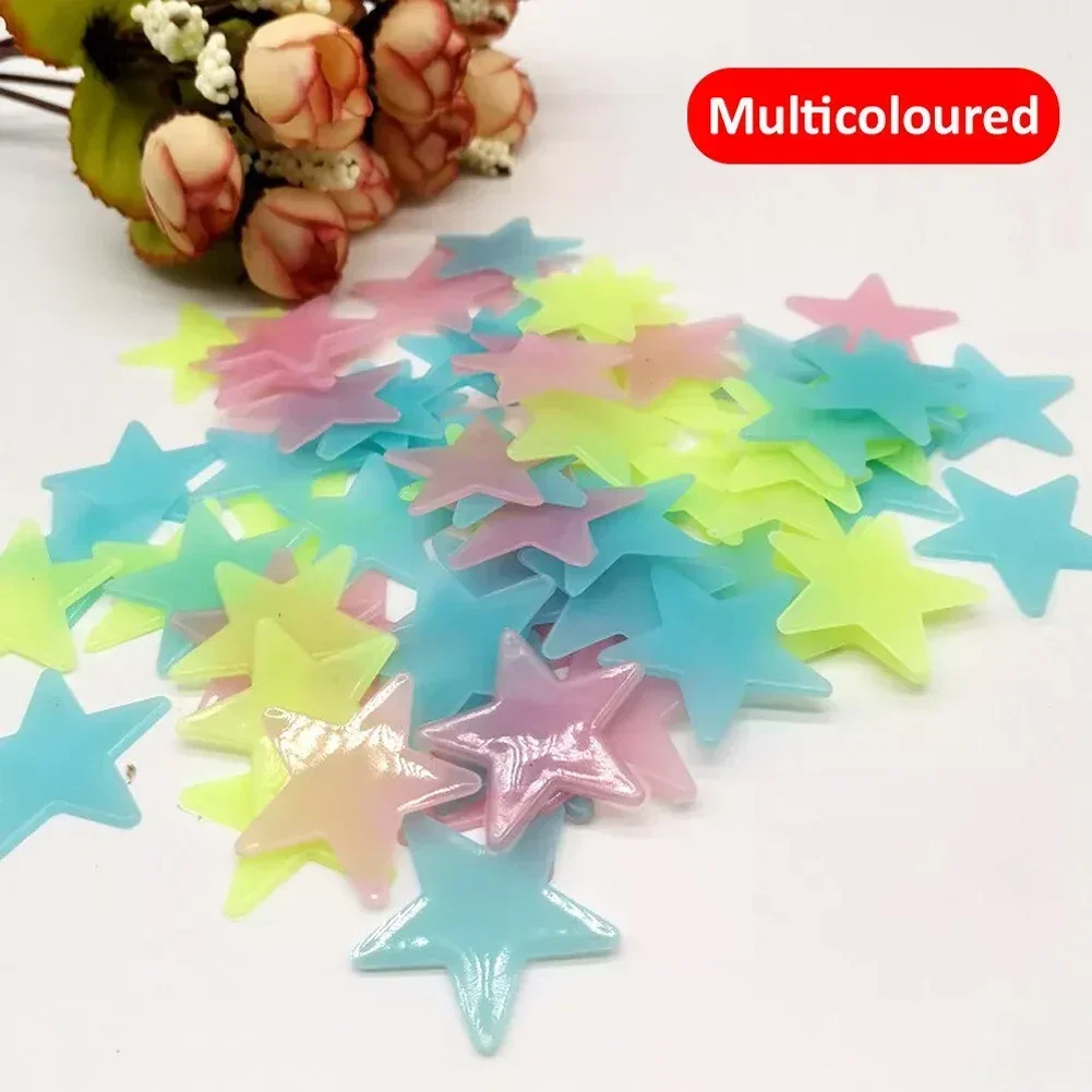 100pcs Luminous Fluorescent Wall Stickers 3D Stars Glow In The Dark Wall Stickers For Kids Baby Room Bedroom Ceiling Home Decor