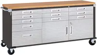 UltraHD Heavy Duty Rolling Cabinet Workbench Table w/Solid Wood Top Workstation for Garage Warehouse Office Workshop 1