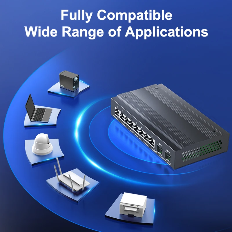 HORACO 2.5G Network Switch 8 Port Ethernet Switch with 2*10G SFP+ Plug and Play Fanless Homelab Switch 5