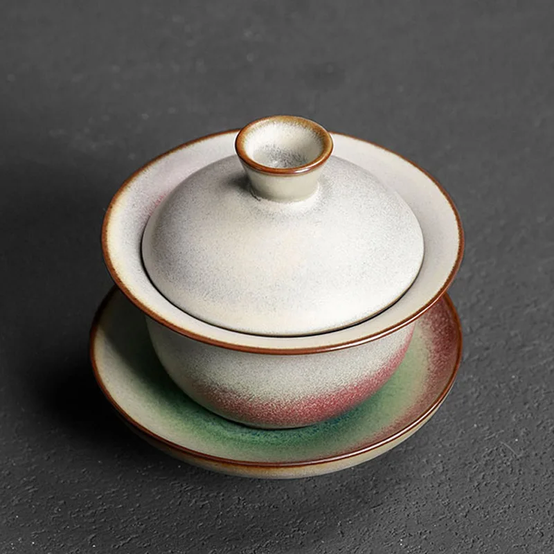 Kiln Change Gaiwan For Tea Porcelain Chinese Jingdezhen Tureen Teaware Set Tea Bowl Kung Fu Chawan Cups Lily Deng