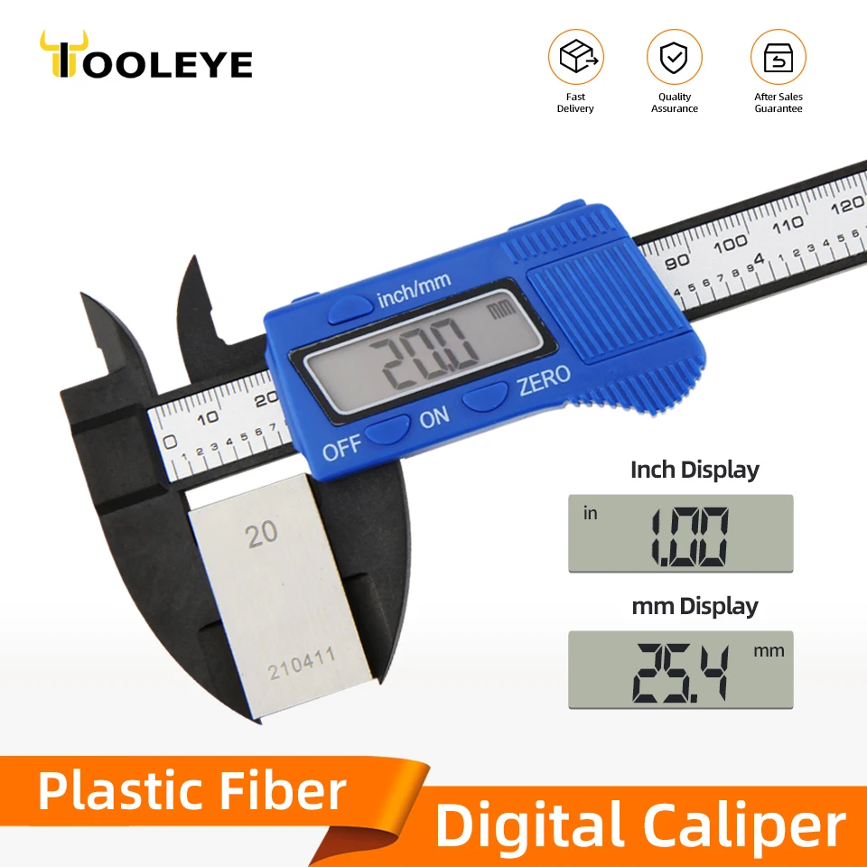 Digital Vernier Caliper Plastic Pachometer Digital Ruler Carpentry Tools Caliber Measuring Tools Digital Calipers Depth Gauges
