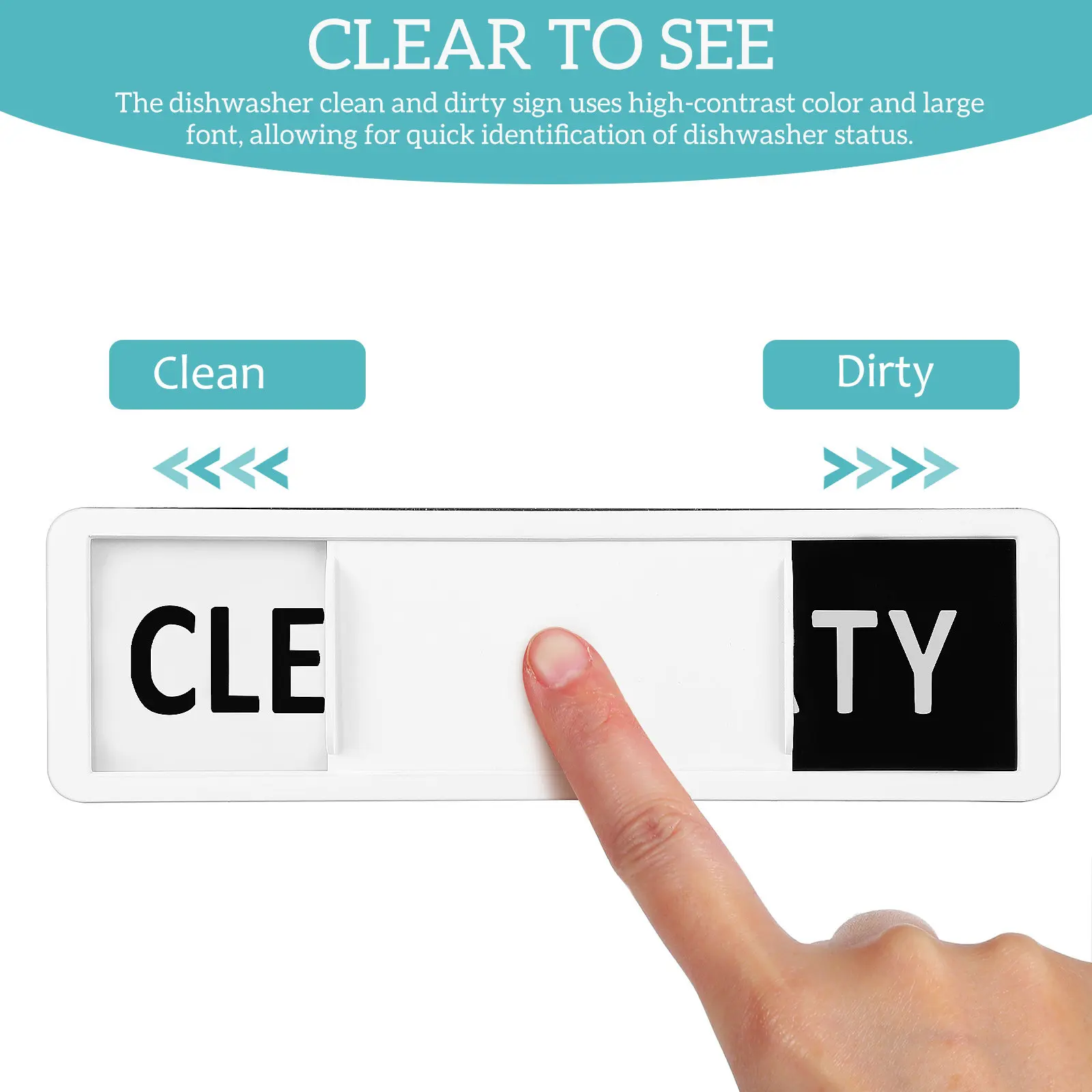 식기세척기 깨끗/더러운 자석 표시판, 고대비 슬라이딩 아크릴 표시기 (금속 표면용), 식기세척기 상태 표시 자석